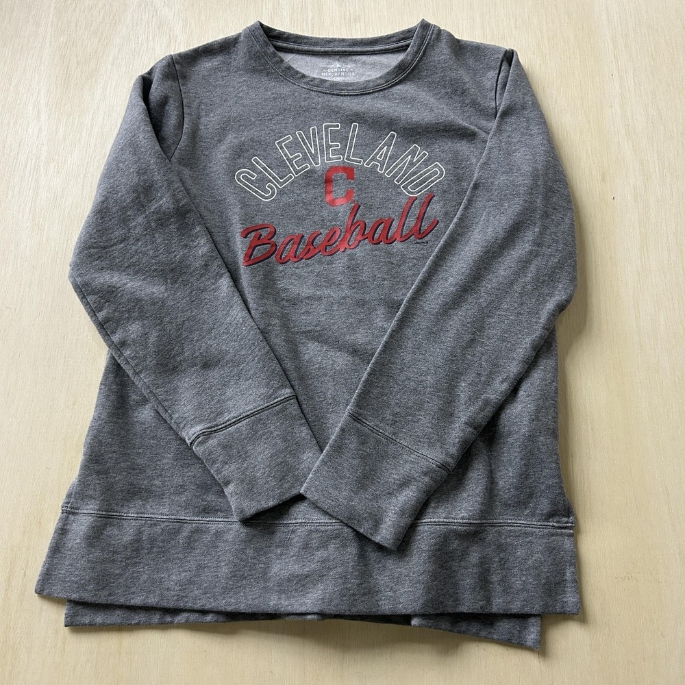 Cleveland Baseball Sweatshirt Womens Large Gray MLB Baseball Genuine Merchandise